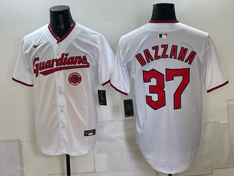 Men 2026 Cleveland Indians #37 Bazzana white Nike MLB Jersey 0816003->cleveland indians->MLB Jersey